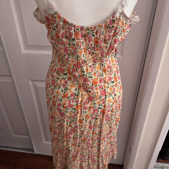 Floral Lace Trim Summer Dress (Size M) - Picture 10 of 14